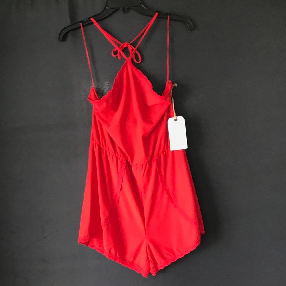 Leith Red Romper NWT